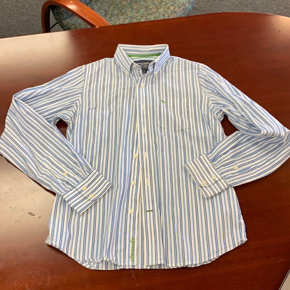 Abercrombie Blue Stripe Button Down Shirt sz XL